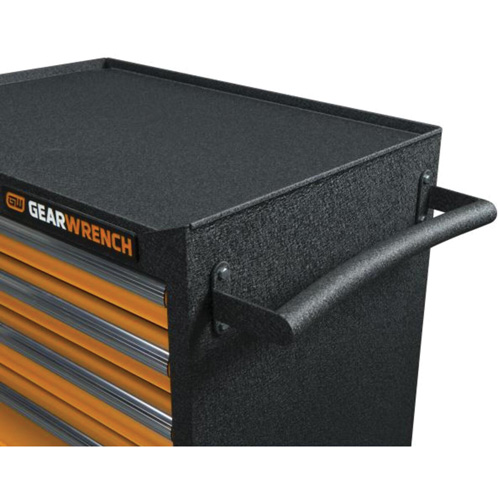 Armoire roulante pour outils s&eacute;rie GSX, 6 tiroirs, 36" la x 18-1/5" p x 37-2/5" h, Noir/Orange Cantin et fils
