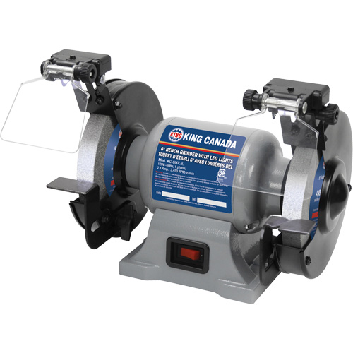 Bench Grinder with LED Lights, 6" Wheel Diameter, 3450 RPM Cantin et fils