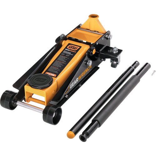 Heavy-Duty Floor Jack, 3 Ton(s) Capacity, 5-1/4" Lowered, 18-1/4" Raised, Manual Hydraulic Cantin et fils