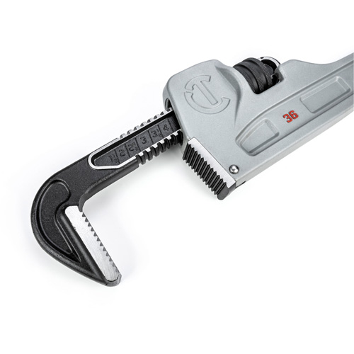 Pipe Wrench, 5" Jaw Capacity, 36" Long, Powder Coated Finish, Non-Ergonomic Handle Cantin et fils