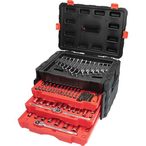 1/4", 3/8" & 1/2" Mechanics Hand Tool Set with 3-Drawer Storage Case Cantin et fils