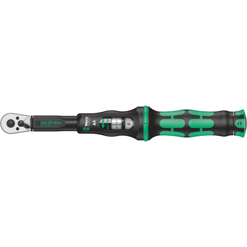 Cl&eacute; dynamom&eacute;trique Click-Torque A 5 avec cliquet r&eacute;versible, &agrave; cliquer, Entraînement 1/4" carr&eacute;, 2.5 - 25 Nm Cantin et fils