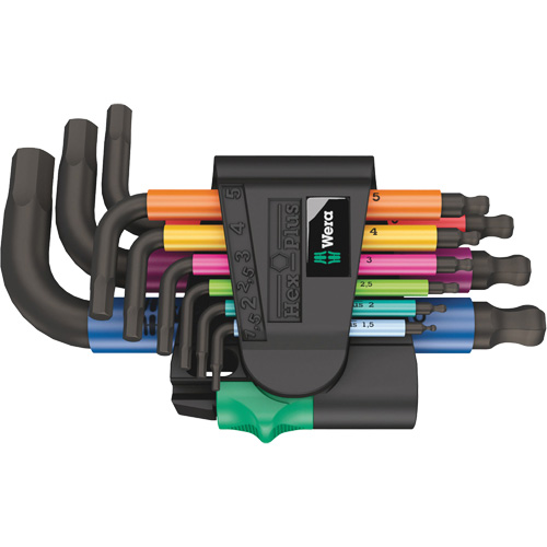 Jeu de cl&eacute;s coud&eacute;es multicolores 950/9 Hex-Plus , 9 mcx, M&eacute;trique Cantin et fils