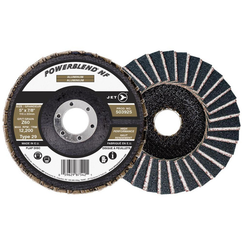 Disque &agrave; lamelles POWERBLEND NF, 5" x 7/8", Type 29, Grain Z60, Alumine de zirconium Cantin et fils