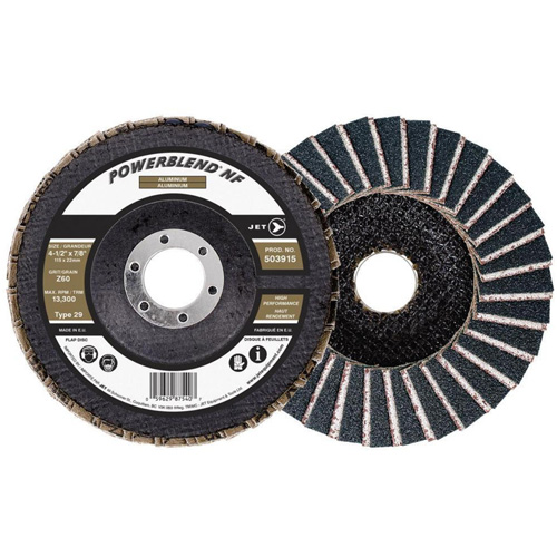 Disque &agrave; lamelles POWERBLEND NF, 4-1/2" x 7/8", Type 29, Grain Z60, Alumine de zirconium Cantin et fils