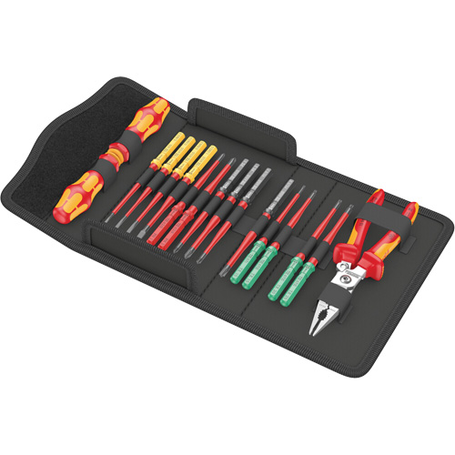 Jeu d'outils tr&egrave;s fin 1 avec syst&egrave;me de rep&eacute;rage doutils Tool Finder Kraftform Kompakt VDE 17, 1000 V, 17 M Cantin et fils