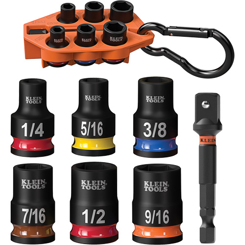 Grab-And-Go Impact Socket Set, SAE, 7 Pcs, Impact, 3/8" Drive Size Cantin et fils