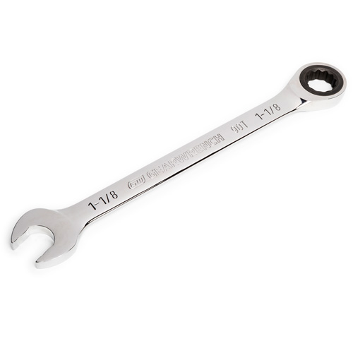 90-Tooth Ratcheting Combination Wrench, 12 Point, 1-1/8", Chrome Finish Cantin et fils