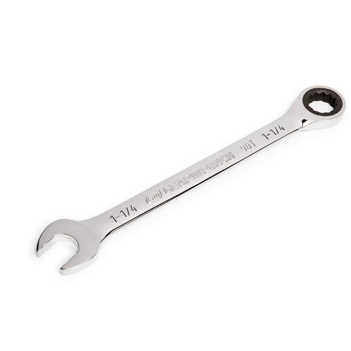 90-Tooth Ratcheting Combination Wrench, 12 Point, 1-1/4", Chrome Finish Cantin et fils
