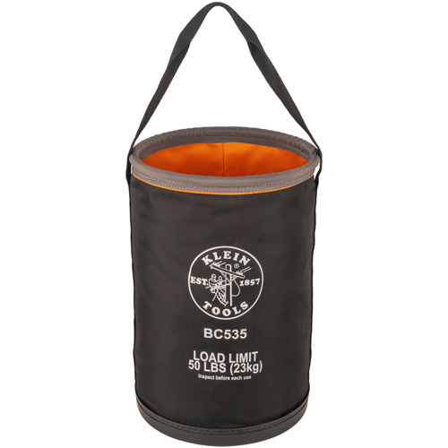 Seau utilitaire droit, 17" lo x 12" la x 4" h, Nylon, Noir/Gris/Orange Cantin et fils