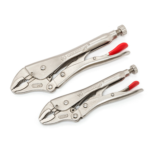 Curved Jaw Locking Pliers with Wire Cutter Set, 2 Pieces Cantin et fils