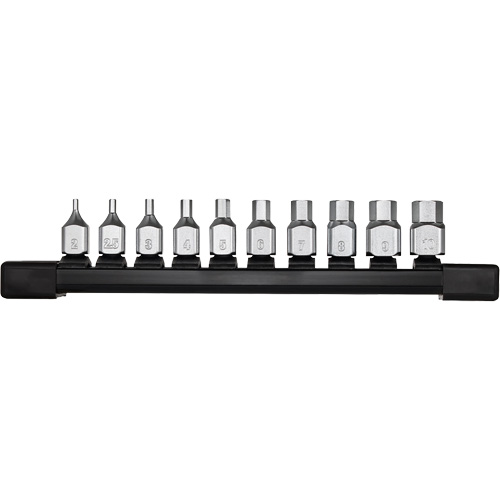 Low-Profile Metric Bit Socket Set, Hex, 1/4" Drive, 10 Pcs Cantin et fils