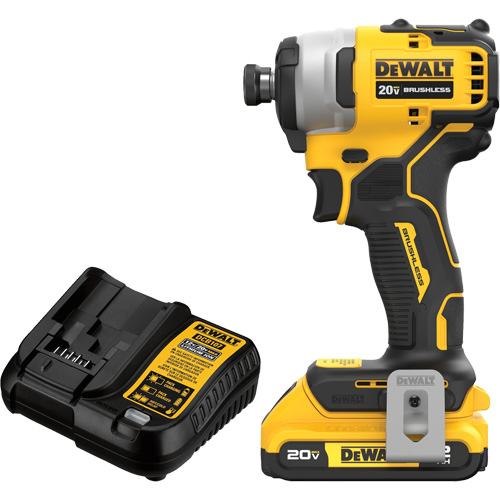 Ensemble tournevis &agrave; chocs sans fil et sans balai ATOMIC COMPACT SERIES MAX*, 1/4", 1700 lb-po Couple max., 20 V, Lithium-ion Cantin et fils
