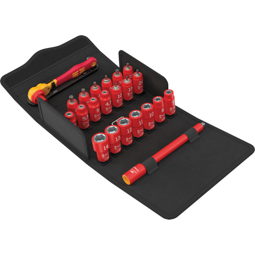 Jeu de cl&eacute; &agrave; cliquet SA VDE 1 Zyklop isolant avec levier dinversion Cantin et fils