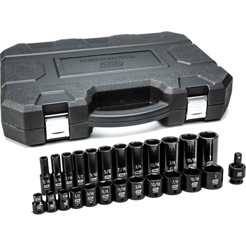 6-Point SAE Socket Set, 25 Pcs, Impact, 3/8" Drive Size, Deep Cantin et fils