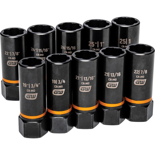Jeu de douilles d'extraction Bolt Biter, 10 Mcx, Chocs, Prise de 1/2", Profond Cantin et fils