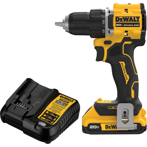 Ensemble visseuse-perceuse sans fil et sans balai ATOMIC COMPACT SERIES, Lithium-ion, 20 V, Mandrin 1/2" Cantin et fils