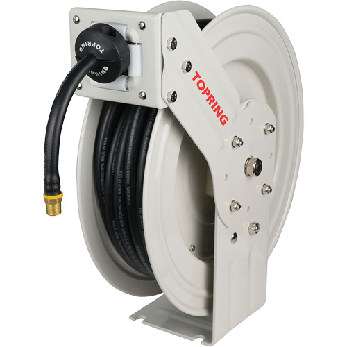 MAXREEL Single-Arm Automatic Rewind L Hose Reel with Rubber Hose, Air, 3/8" x 50', Single Hose, 250 PSI Cantin et fils