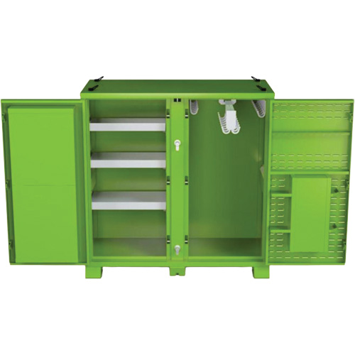 Armoire ventil&eacute;e pour le rangement d'&eacute;PI sur place, Acier, Vert lime haute visibilit&eacute; Cantin et fils