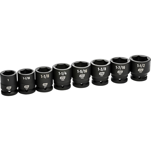 Jeu de douilles SAE &agrave; 6 pans, 8 Mcx, Chocs, Prise de 3/4" Cantin et fils