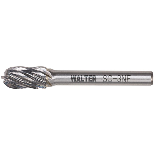 Double Cut Cylindrical Round Nose Carbide Burr, 1/2" Dia., 1" Depth of Cut Cantin et fils