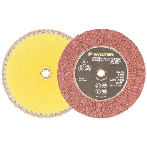 QUICK-STEP FLEX Flap Disc, 6" x Type 29, 60 Grit, Aluminum Oxide Cantin et fils