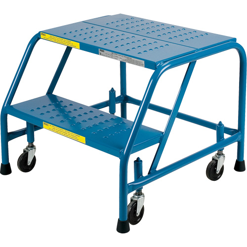 Escabeau roulant, 2 marches, Largeur de la marche 18", Hauteur de la plateforme 19", Acier Cantin et fils