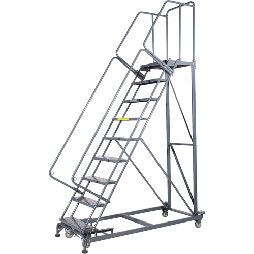 Monster Rolling Ladders, 7 Steps, 24" Step Width, 70" Platform Height, Steel Cantin et fils