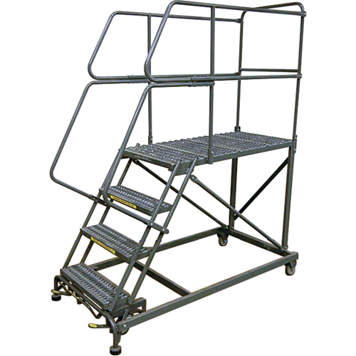 Plateformes de travail mobiles, Acier, 6 Marches, 60" ha, 36" p, 24" Marche, Stri&eacute; Cantin et fils