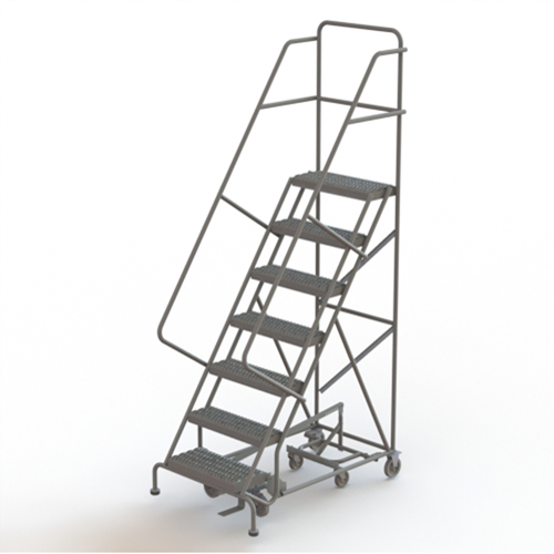 All Directional Rolling Ladder, 7 Steps, 24" Step Width, 70" Platform Height, Steel Cantin et fils