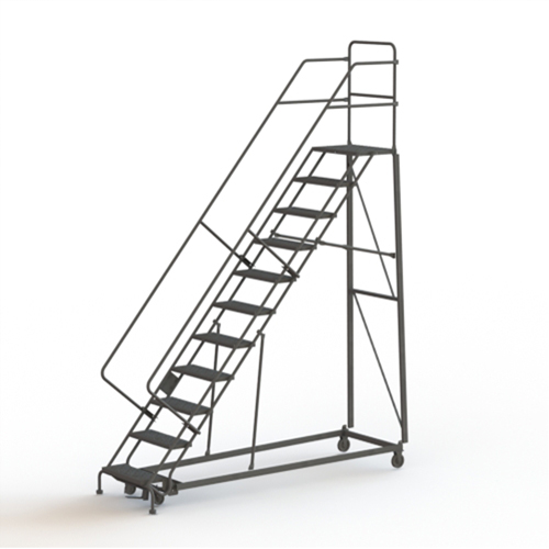 Heavy Duty Safety Slope Ladder, 11 Steps, Perforated, 50° Incline, 110" High Cantin et fils