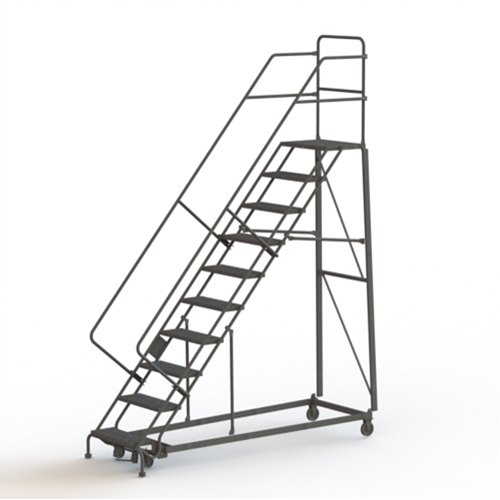 Heavy Duty Safety Slope Ladder, 10 Steps, Serrated, 50° Incline, 100" High Cantin et fils