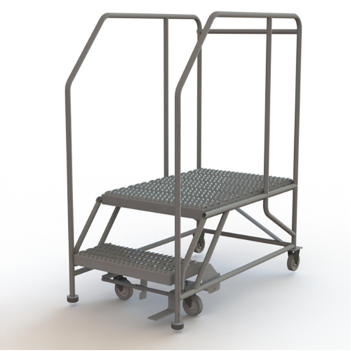 Plateforme de travail mobile, Acier, 2 Marches, 20" ha, 35" p, 24" Marche, Stri&eacute; Cantin et fils
