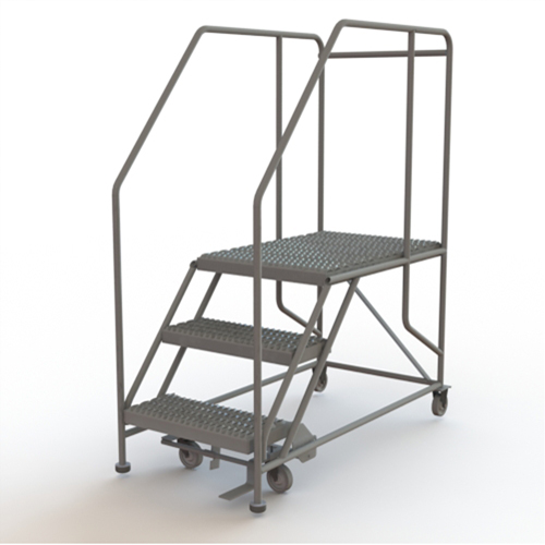 Plateforme de travail mobile, Acier, 3 Marches, 30" ha, 35" p, 24" Marche, Stri&eacute; Cantin et fils