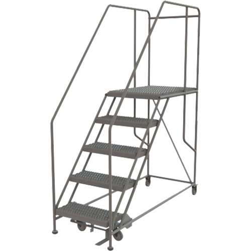 Plateforme de travail mobile, Acier, 5 Marches, 50" ha, 35" p, 24" Marche, Stri&eacute; Cantin et fils