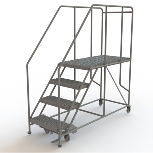 Plateforme de travail mobile, Acier, 4 Marches, 40" ha, 47" p, 24" Marche, Stri&eacute; Cantin et fils