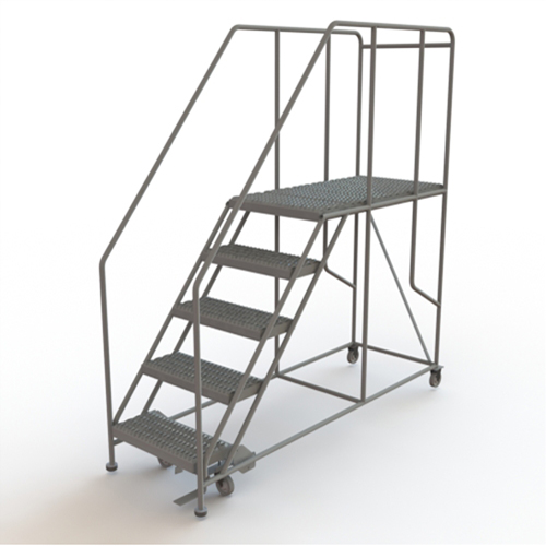 Plateforme de travail mobile, Acier, 5 Marches, 50" ha, 47" p, 24" Marche, Stri&eacute; Cantin et fils
