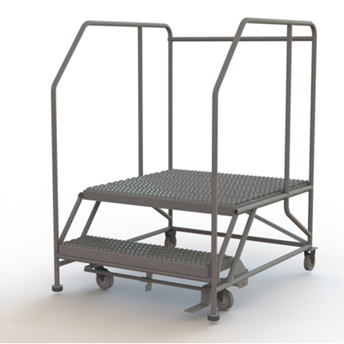 Plateforme de travail mobile, Acier, 2 Marches, 20" ha, 36" p, 36" Marche, Stri&eacute; Cantin et fils