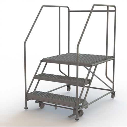 Mobile Work Platform, Steel, 3 Steps, 30" H, 36" D, 36" Step, Serrated Cantin et fils