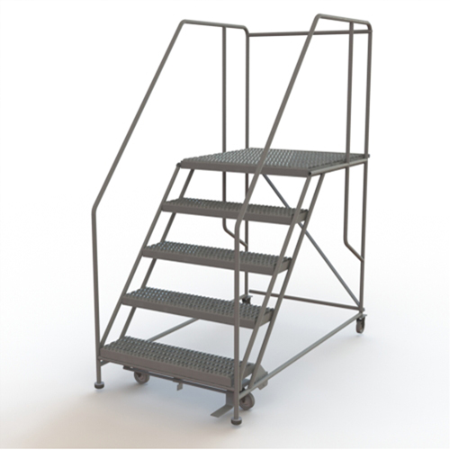 Plateforme de travail mobile, Acier, 5 Marches, 50" ha, 36" p, 36" Marche, Stri&eacute; Cantin et fils
