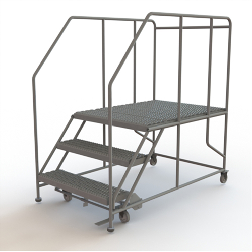 Plateforme de travail mobile, Acier, 3 Marches, 30" ha, 48" p, 36" Marche, Stri&eacute; Cantin et fils