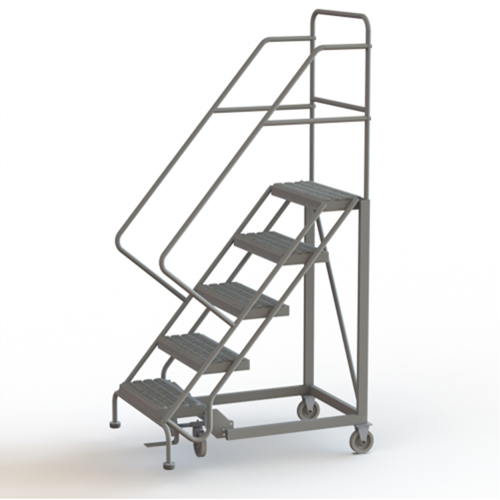 Safety Slope Rolling Ladder, 5 Steps, Serrated, 50° Incline, 50" High Cantin et fils