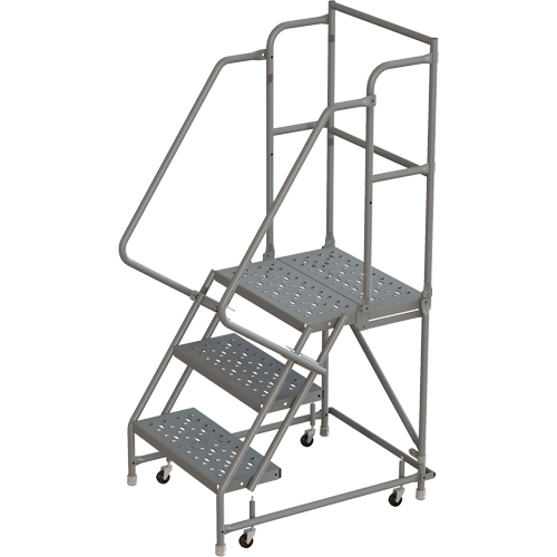 Deep Top Step Rolling Ladder, 3 Steps, 16" Step Width, 30" Platform Height, Steel Cantin et fils