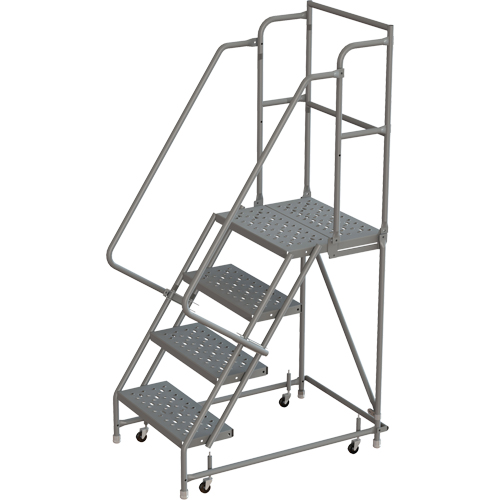 Deep Top Step Rolling Ladder, 4 Steps, 16" Step Width, 40" Platform Height, Steel Cantin et fils