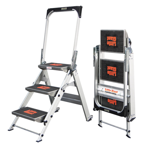 Safety Stepladder with Bar & Tray, 2.2', Aluminum, 300 lbs. Capacity, Type 1A Cantin et fils