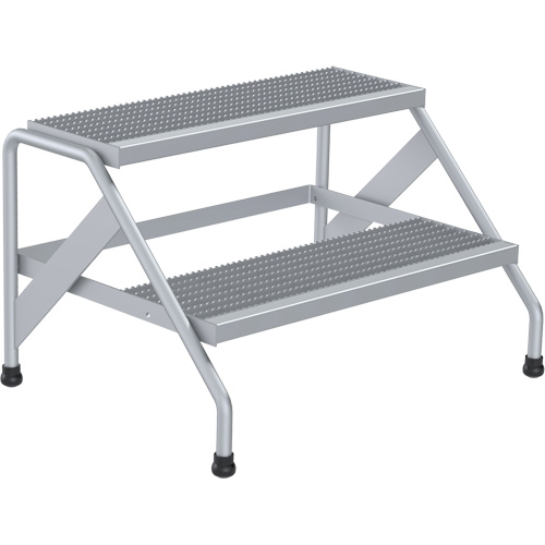 Aluminum Step Stand, 2 Step(s), 32-13/16" W x 24-9/16" L x 20" H, 500 lbs. Capacity Cantin et fils
