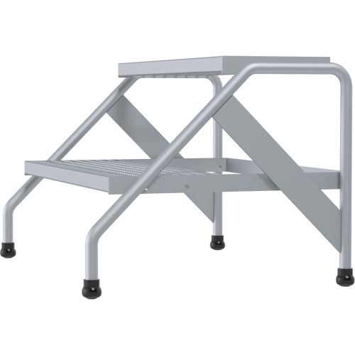 Aluminum Step Stand, 2 Step(s), 32-13/16" W x 24-9/16" L x 20" H, 500 lbs. Capacity Cantin et fils