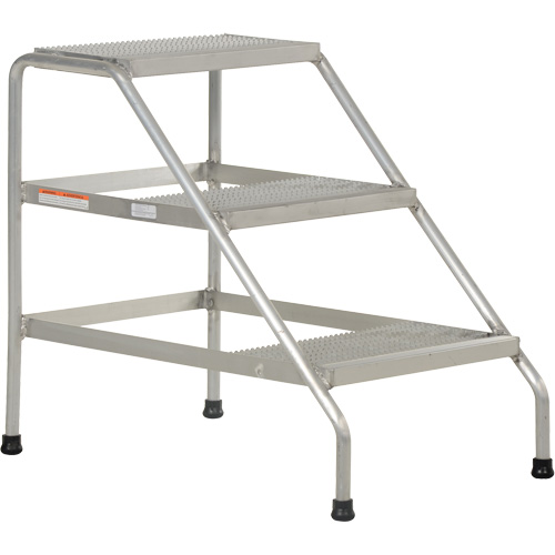 Escabeau en aluminium, 3 marche(s), 22-13/16" la x 34-9/16" lo x 30" h, Capacit&eacute; 500 lb Cantin et fils