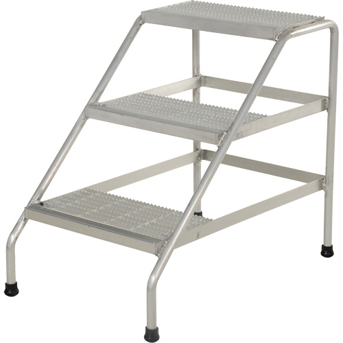 Escabeau en aluminium, 3 marche(s), 22-13/16" la x 34-9/16" lo x 30" h, Capacit&eacute; 500 lb Cantin et fils