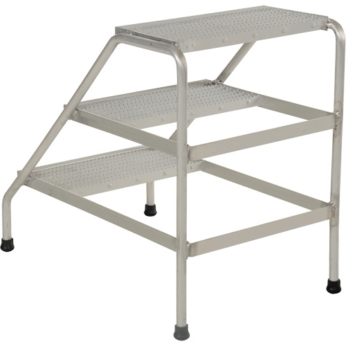 Escabeau en aluminium, 3 marche(s), 22-13/16" la x 34-9/16" lo x 30" h, Capacit&eacute; 500 lb Cantin et fils